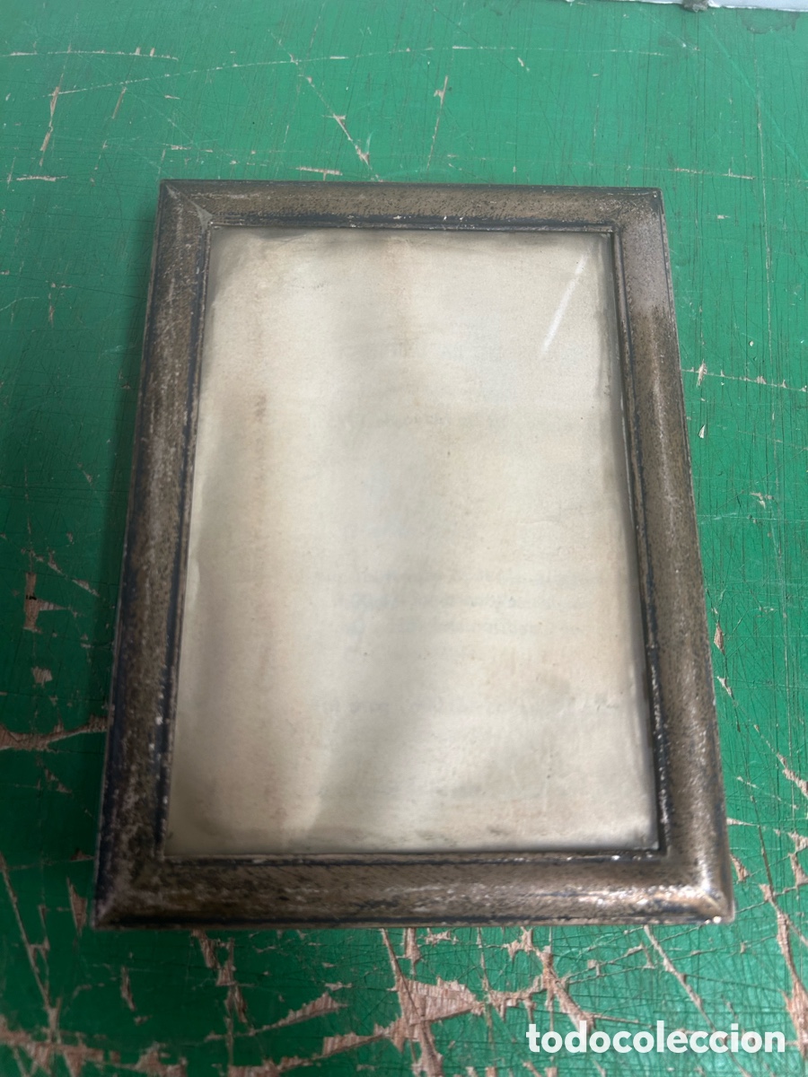Antig&uuml;edades: MARCO SOBREMESA ANTIGUODE PLATA ESTILO ,ART DECO CON TAPA MADERA