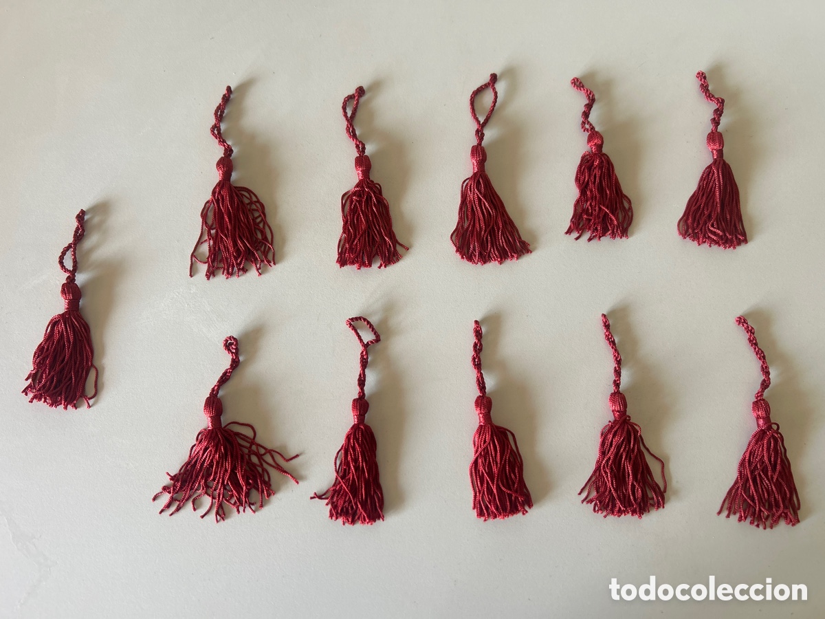 Antiguidades: Borlas decorativas color rojo carmes&iacute;