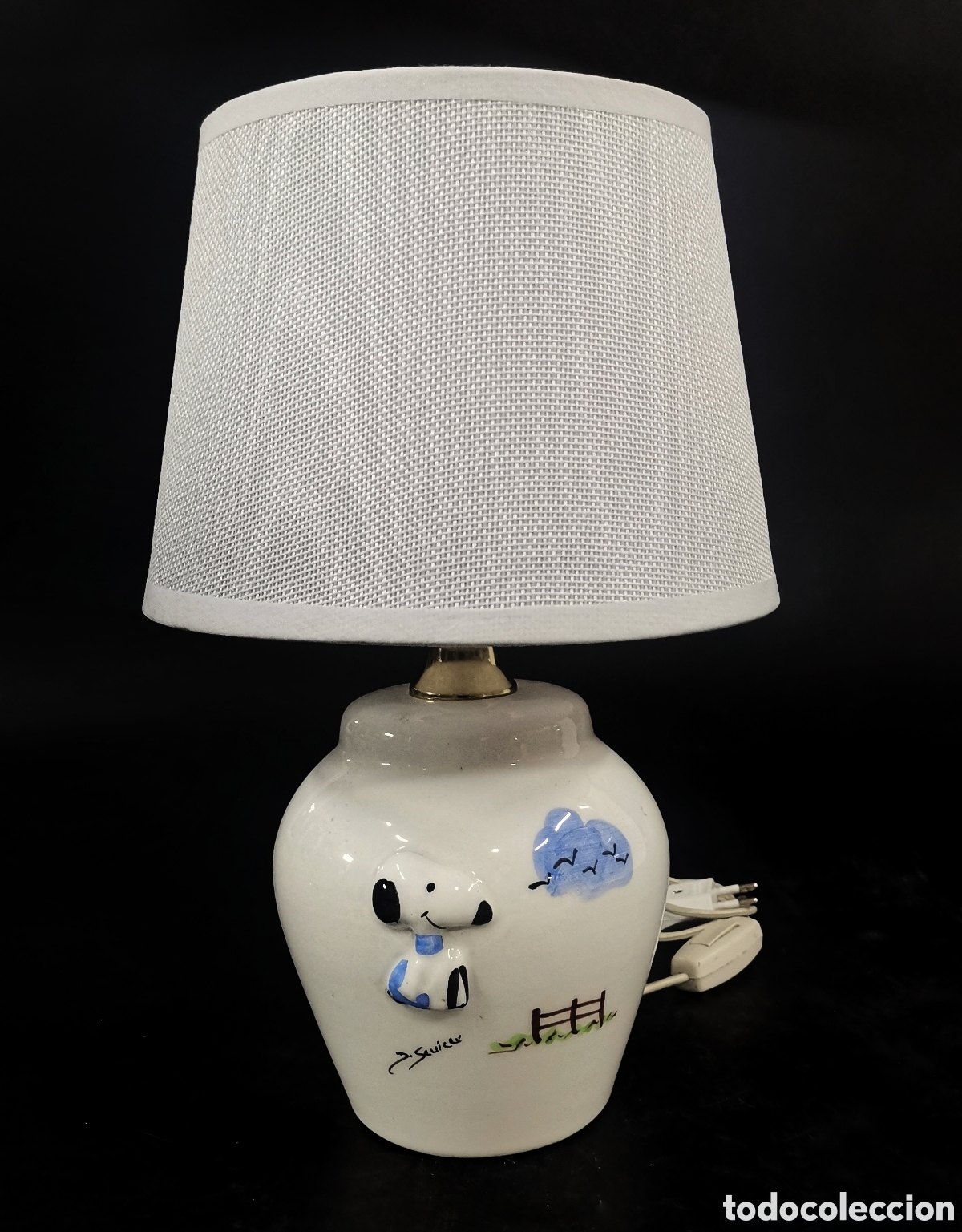 Antig&uuml;edades: L&Aacute;MPARA DE PORCELANA SNOOPY A&Ntilde;OS 60