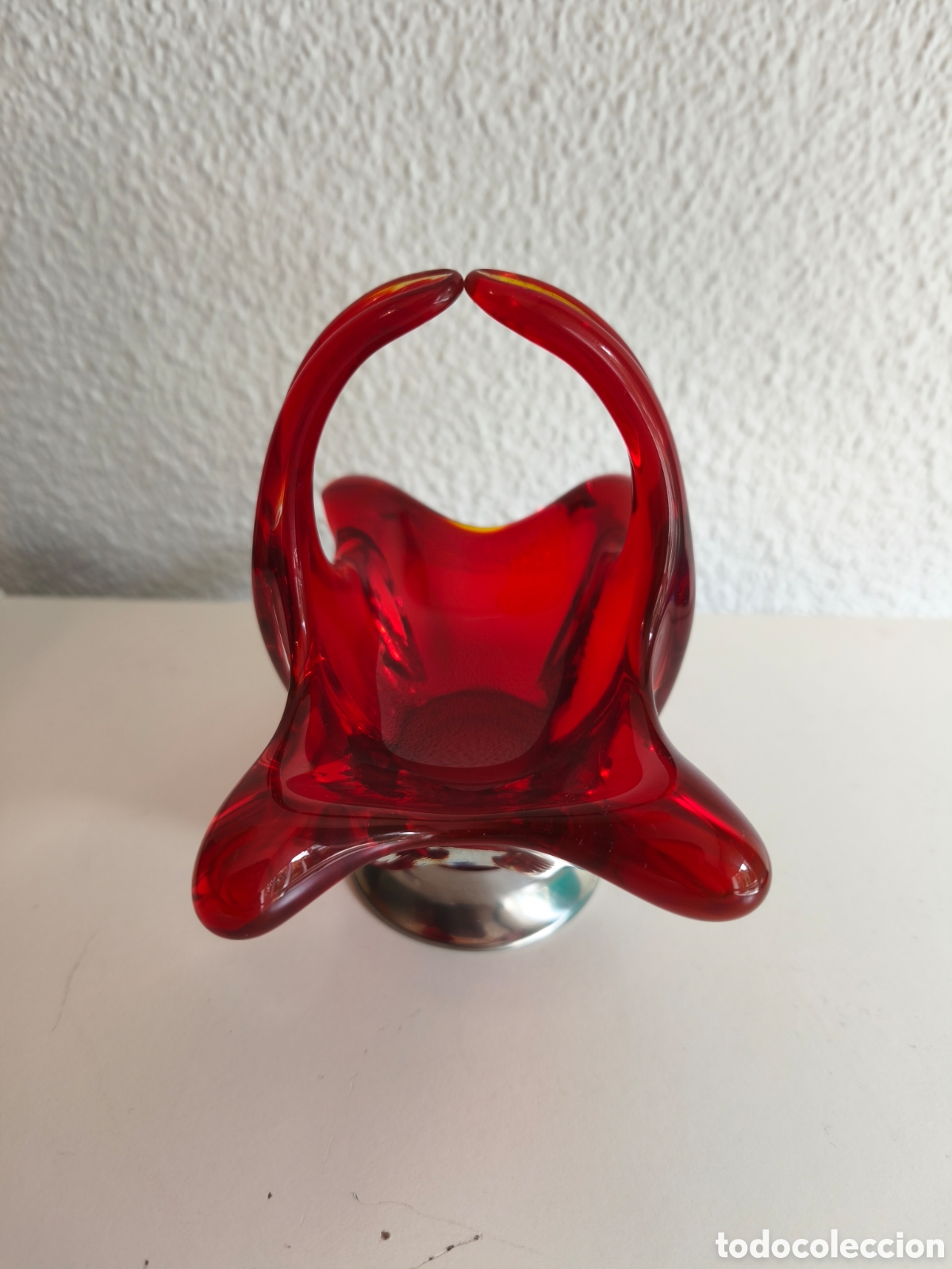 Antig&uuml;edades: CENTRO DECORATIVO MESA CRISTAL MURANO - Foto 2