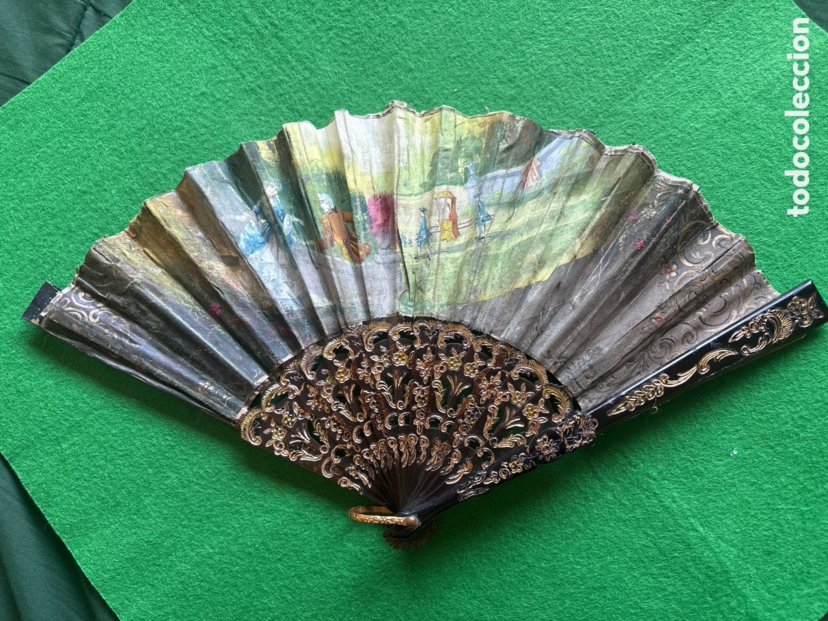 Antig&uuml;edades: Antiguo abanico a catalogar, pintado a mano (A22)