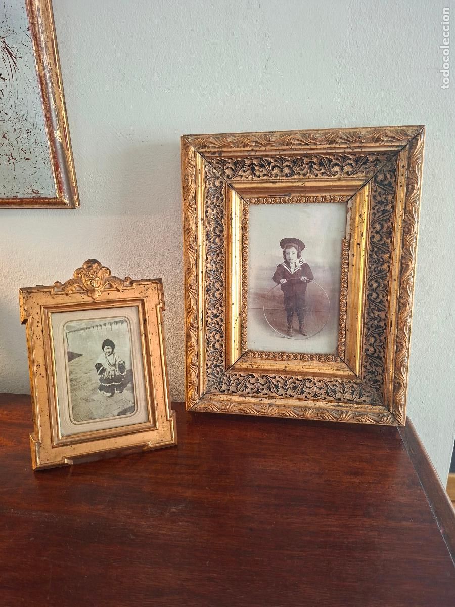 Antiques: DOS FOTOGRAFIAS ANTIGUAS ENMARCADAS.