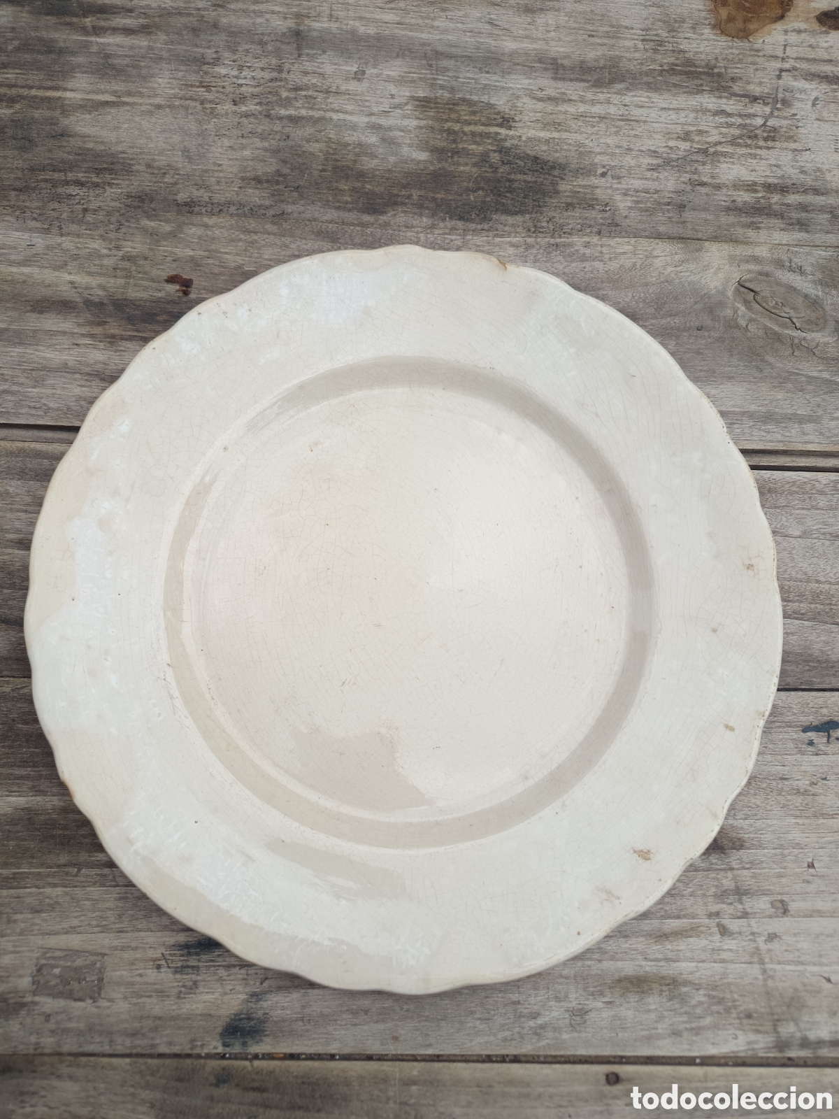 Antig&uuml;edades: PLATO BEIGE PICKMAN LA CARTUJA SEVILLA ENSALADERA SELLO VERDE