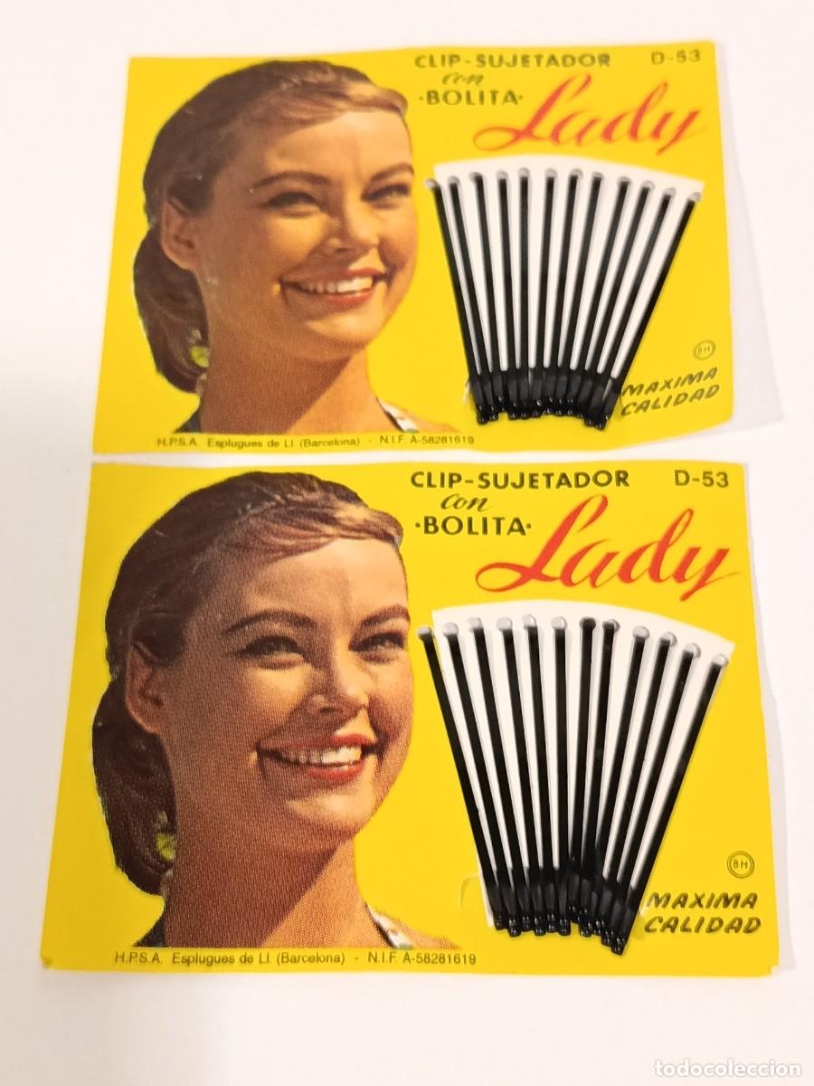 Antig&uuml;edades: HORQUILLAS LADY CLIP SUJETADOR CON BOLITA DOS BLISTERS