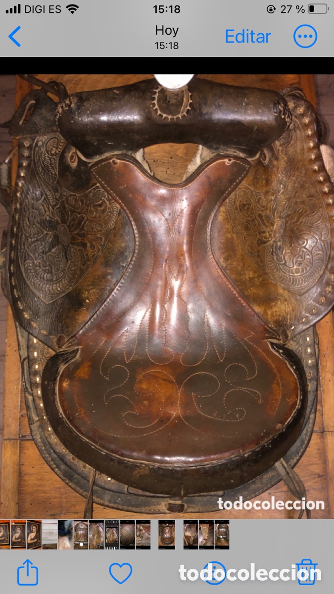 Antig&uuml;edades: Montura montar antigua cuero