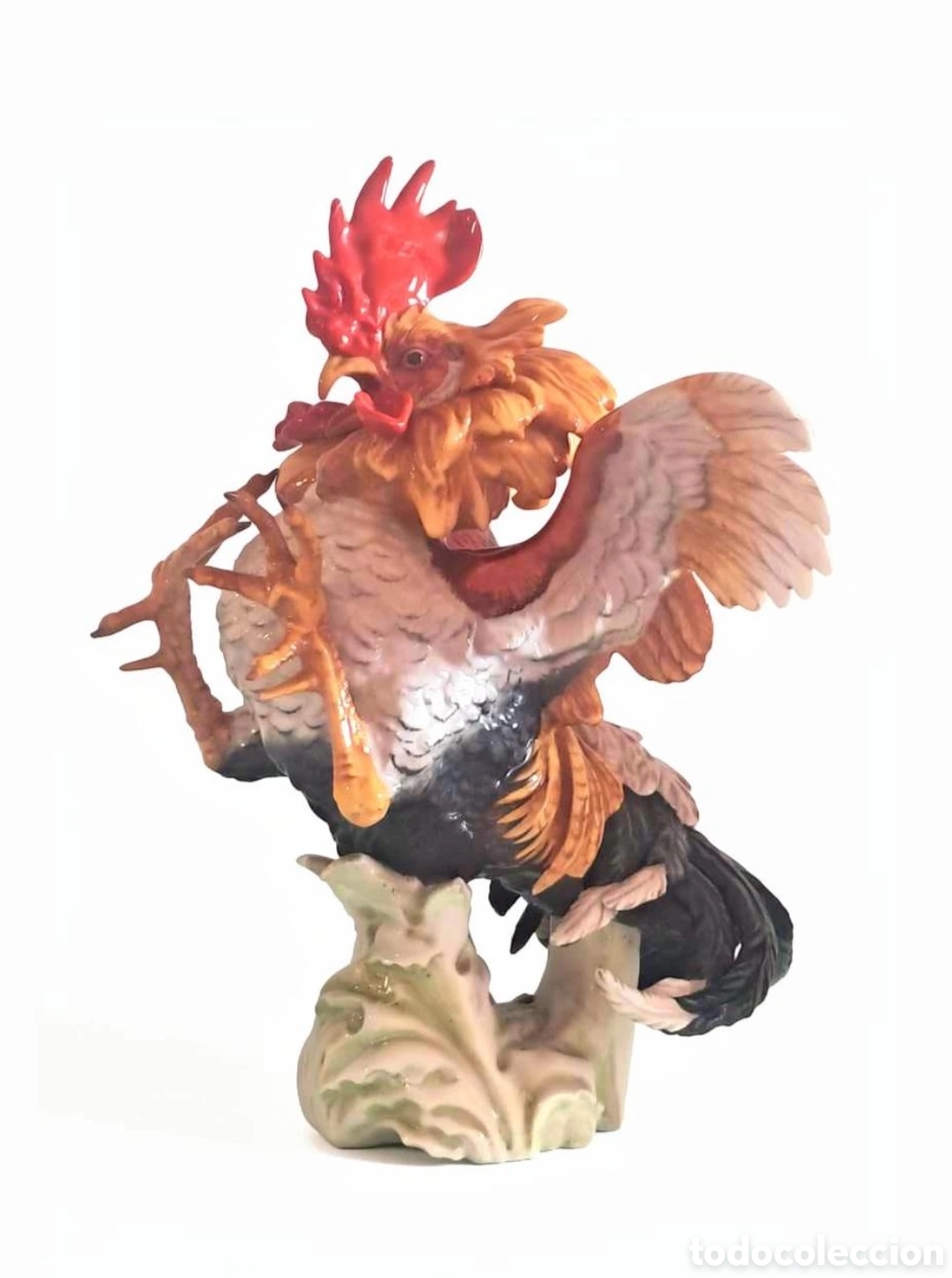 Antig&uuml;edades: Gallo de pelea, porcelana de Algora - Foto 2