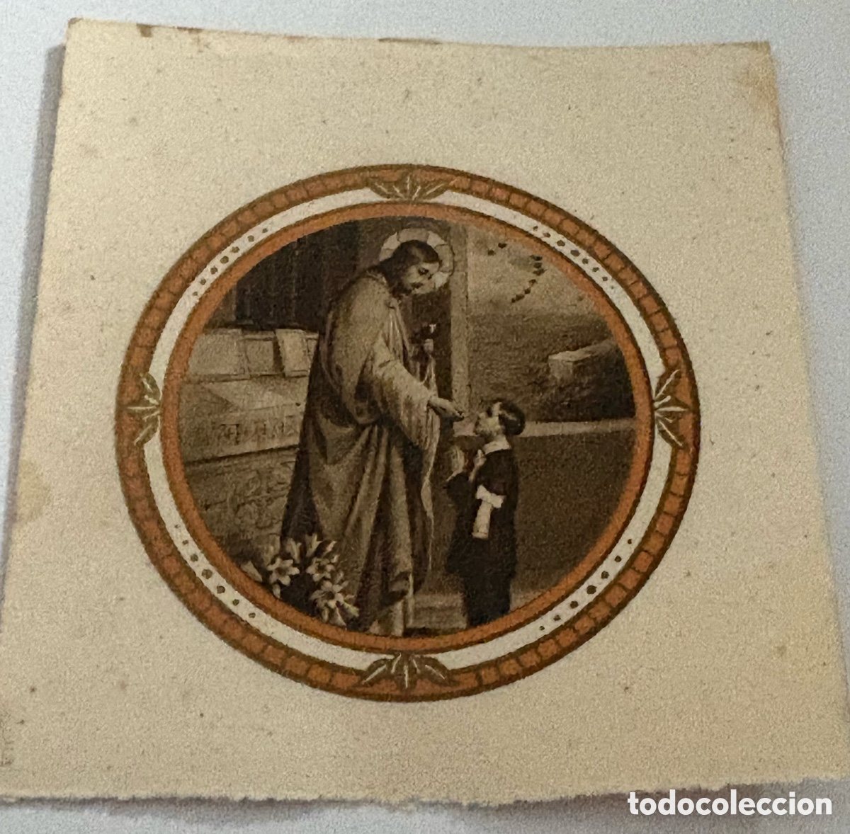 Antiques: ANTIGUA ESTAMPA RELIGIOSA. A&Ntilde;OS 20-30. COLOR SEPIA T&Iacute;PICO DE LA &Eacute;POCA