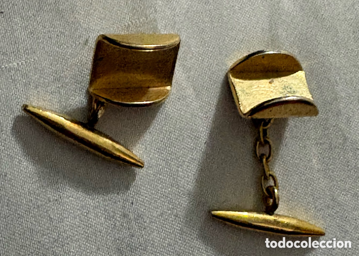 Antiques: PAR DE GEMELOS VINTAGE DORADOS
