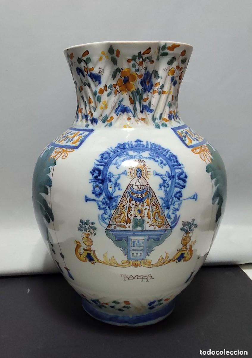 Antig&uuml;edades: Jarra de cer&aacute;mica de Talavera de la Reina, siglo XIX
