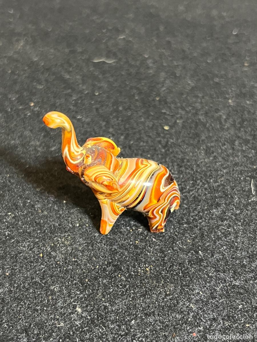 Oggetti Antichi: Elefante Murano Vidrio Soplado Jaspeado Vintage Figura Suerte A&ntilde;os 70 80 cristal colecci&oacute;n vidrio