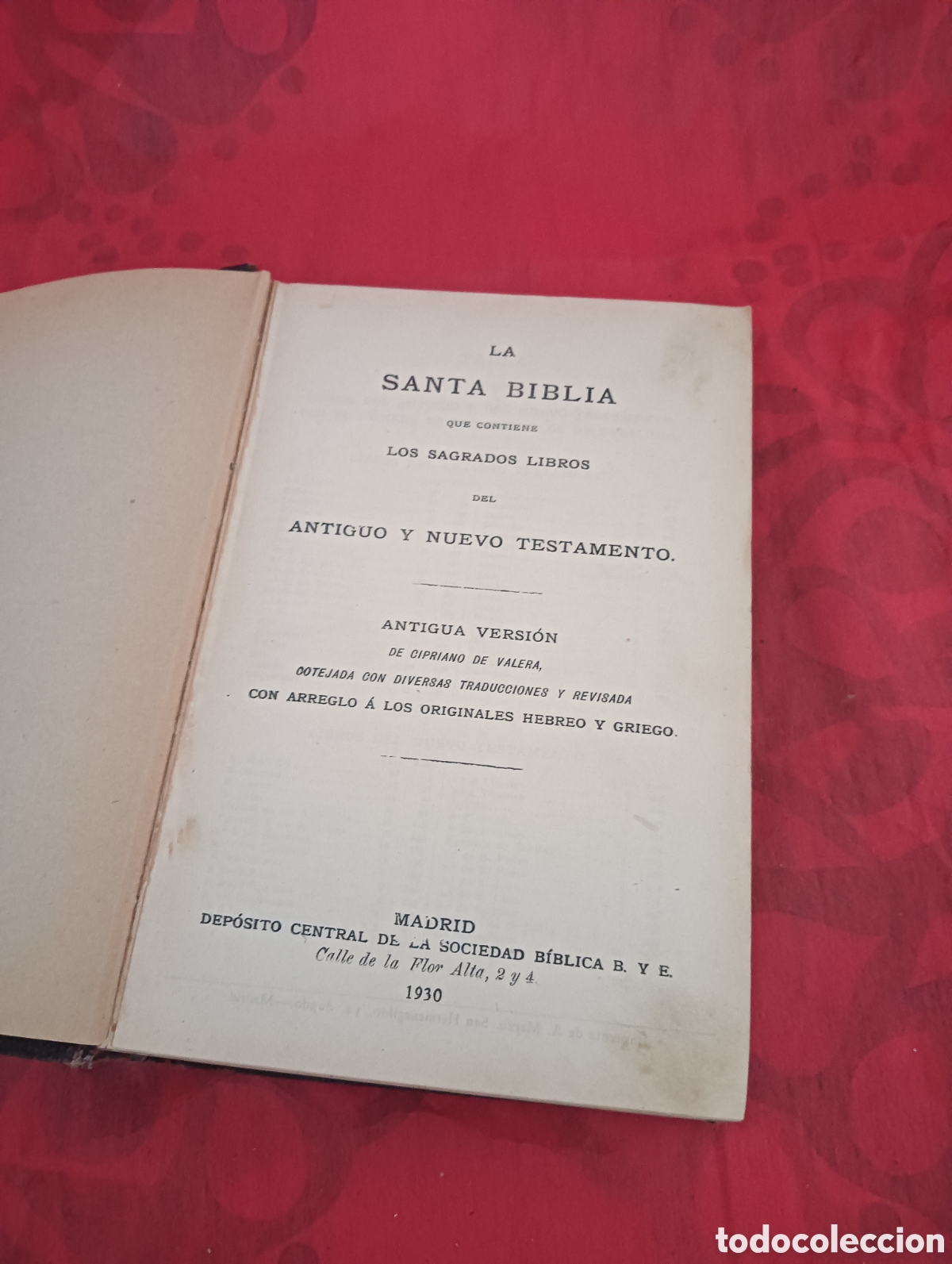 Antig&uuml;edades: Antigua Biblia 1930. .