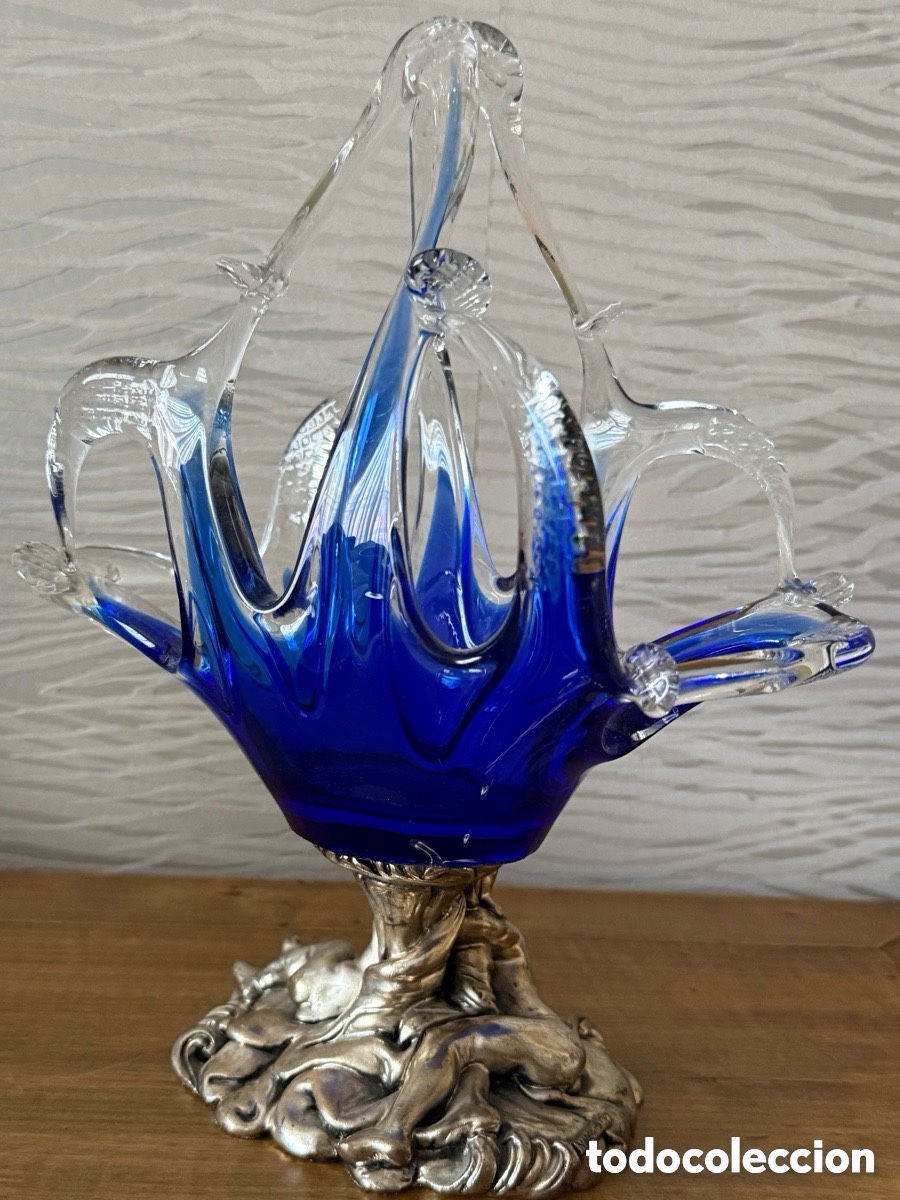 Antig&uuml;edades: Magn&iacute;fico Centro de Mesa. CRISTAL DE MURANO - Foto 2