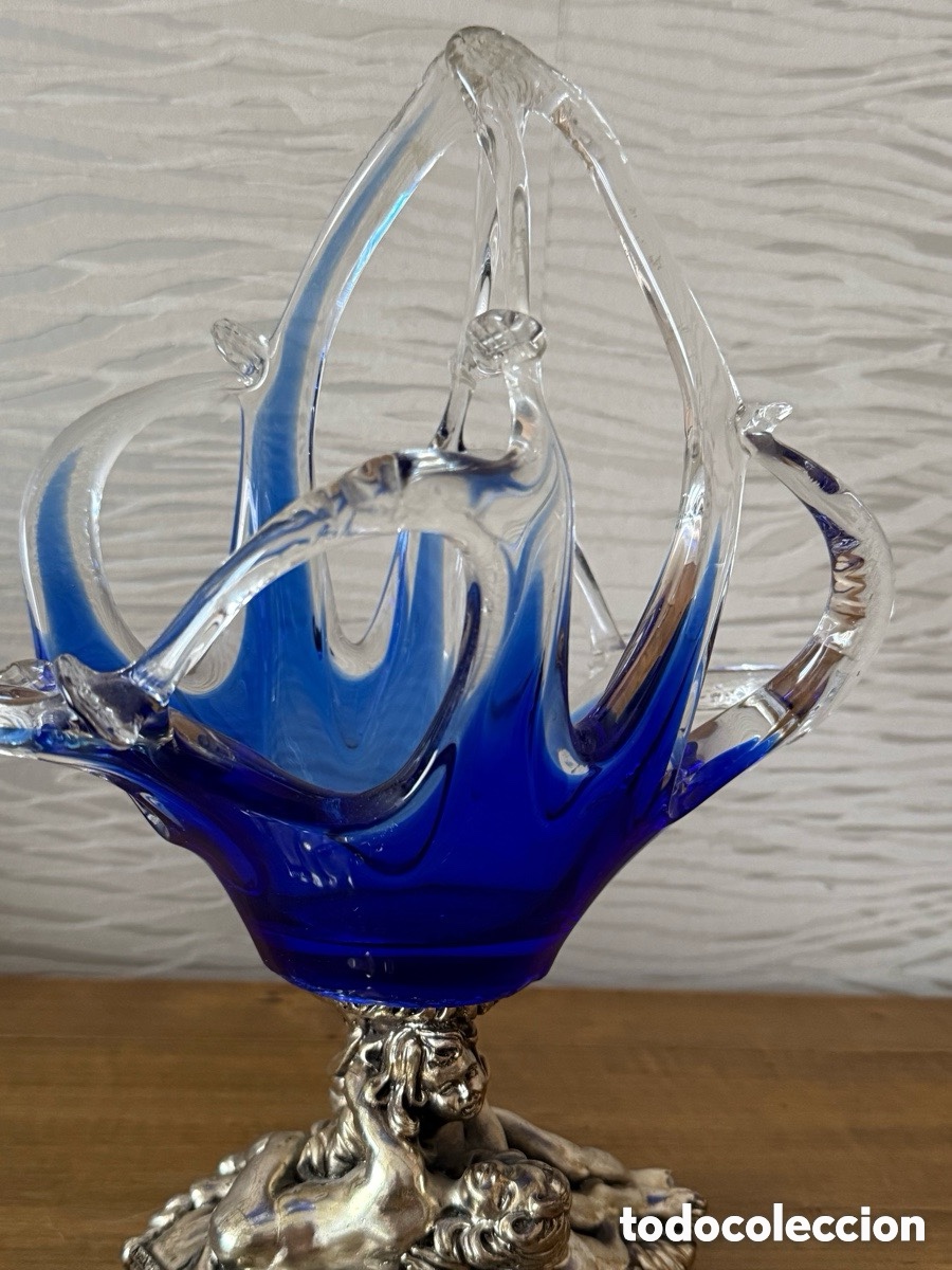 Antig&uuml;edades: Magn&iacute;fico Centro de Mesa. CRISTAL DE MURANO - Foto 6