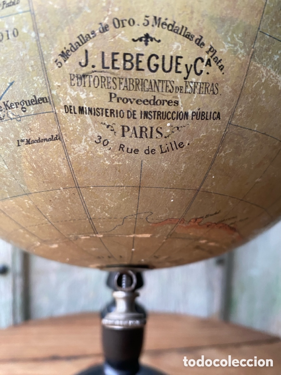 Antig&uuml;edades: Globo terr&aacute;queo Jules Lebegue XIX - Foto 3