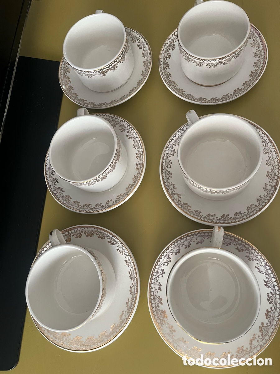 Antig&uuml;edades: Juego de desayuno porcelana pickman la cartuja. Numerada
