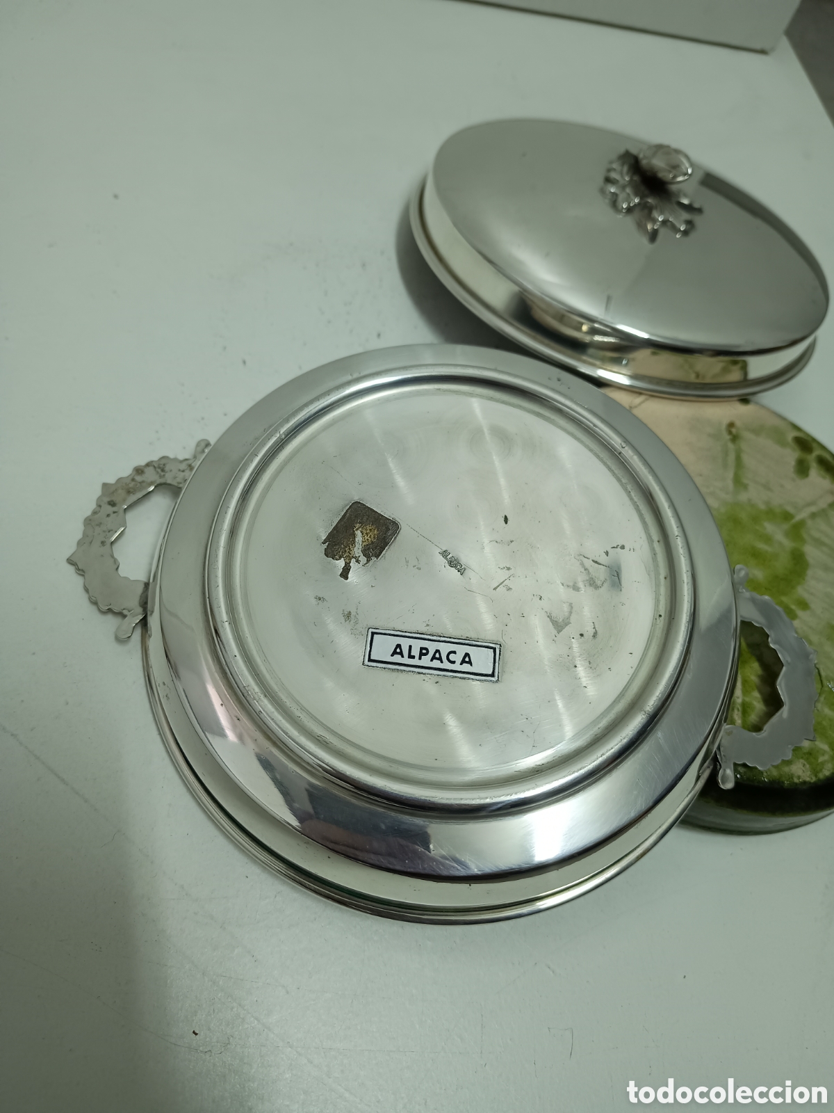 Antig&uuml;edades: ANGULERA DE ALPACA CON PLATO DE BARRO - Foto 8