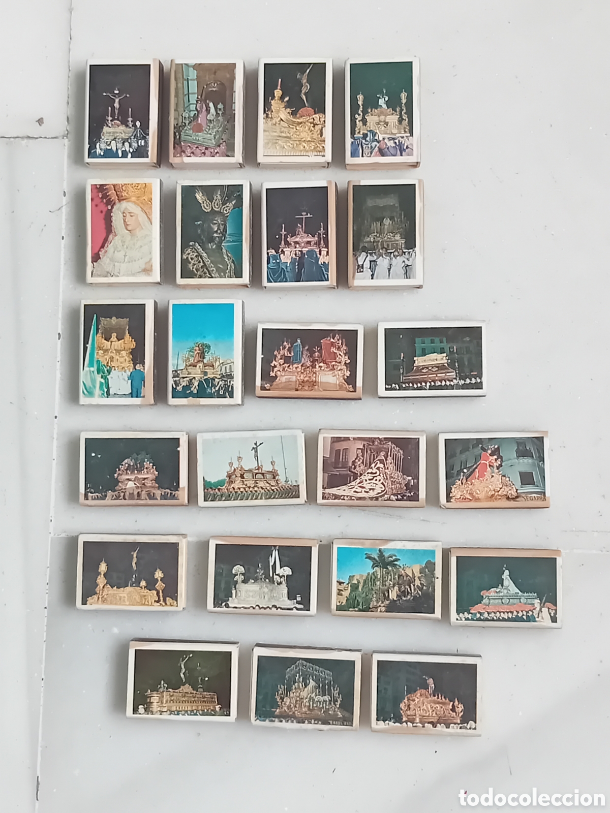Antig&uuml;edades: LOTE 23 CAJAS CERILLAS LLENAS VINTAGE SEMANA SANTA FOSFOROS DEL PIRINEO