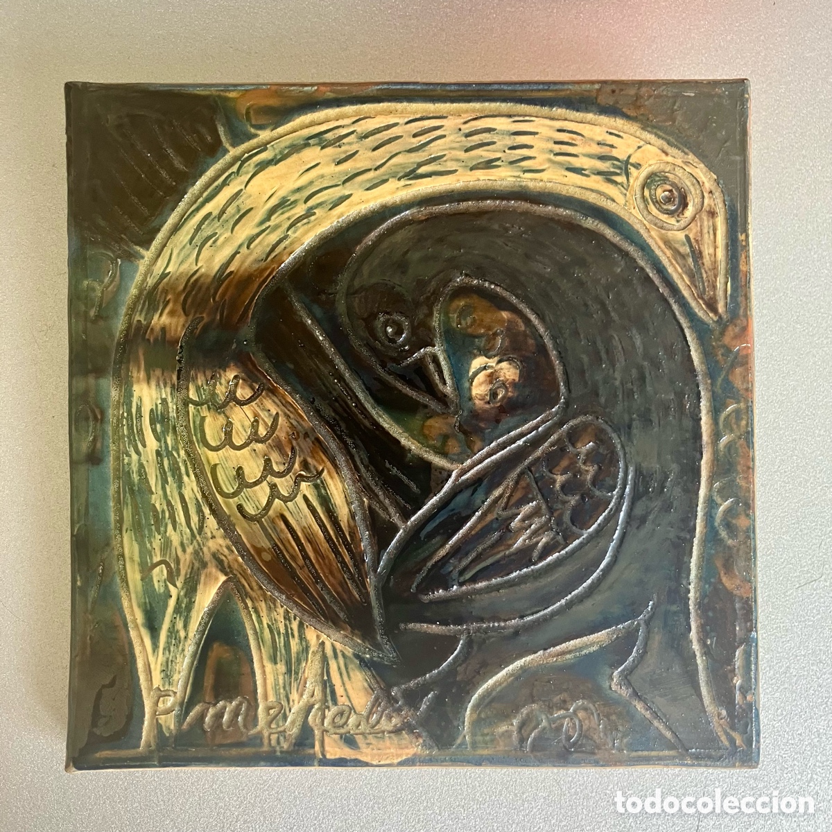 Antig&uuml;edades: Pedro Mercedes Placa cer&aacute;mica vidriada Azulejo