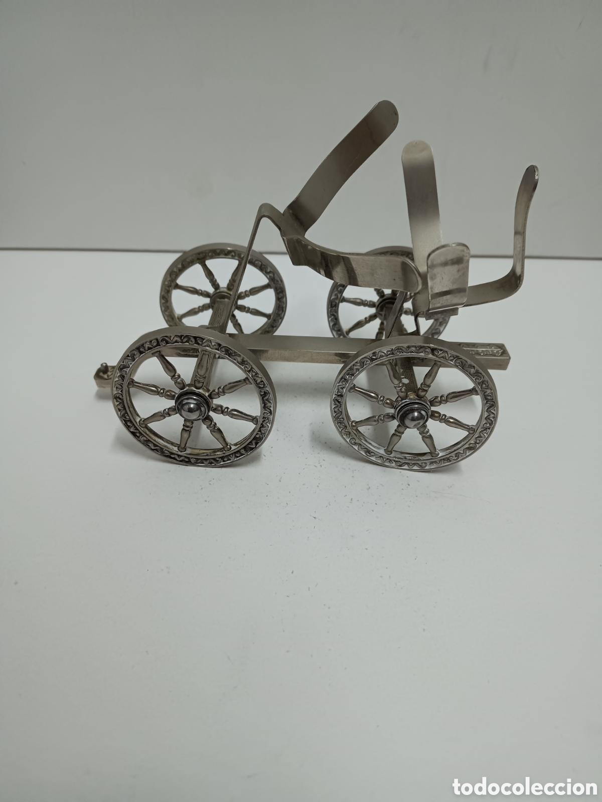 Antiguidades: CARRO PORTABOTELLA INGL&Eacute;S BA&Ntilde;O DE PLATA - SILVER PLATED