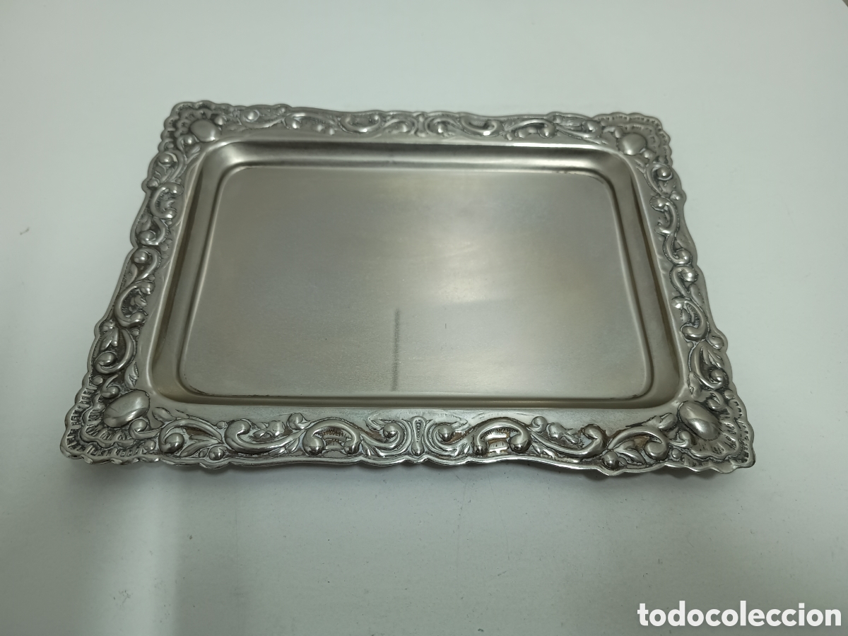 Antiquit&eacute;s: BANDEJA METAL PLATEADO - 23x17cm
