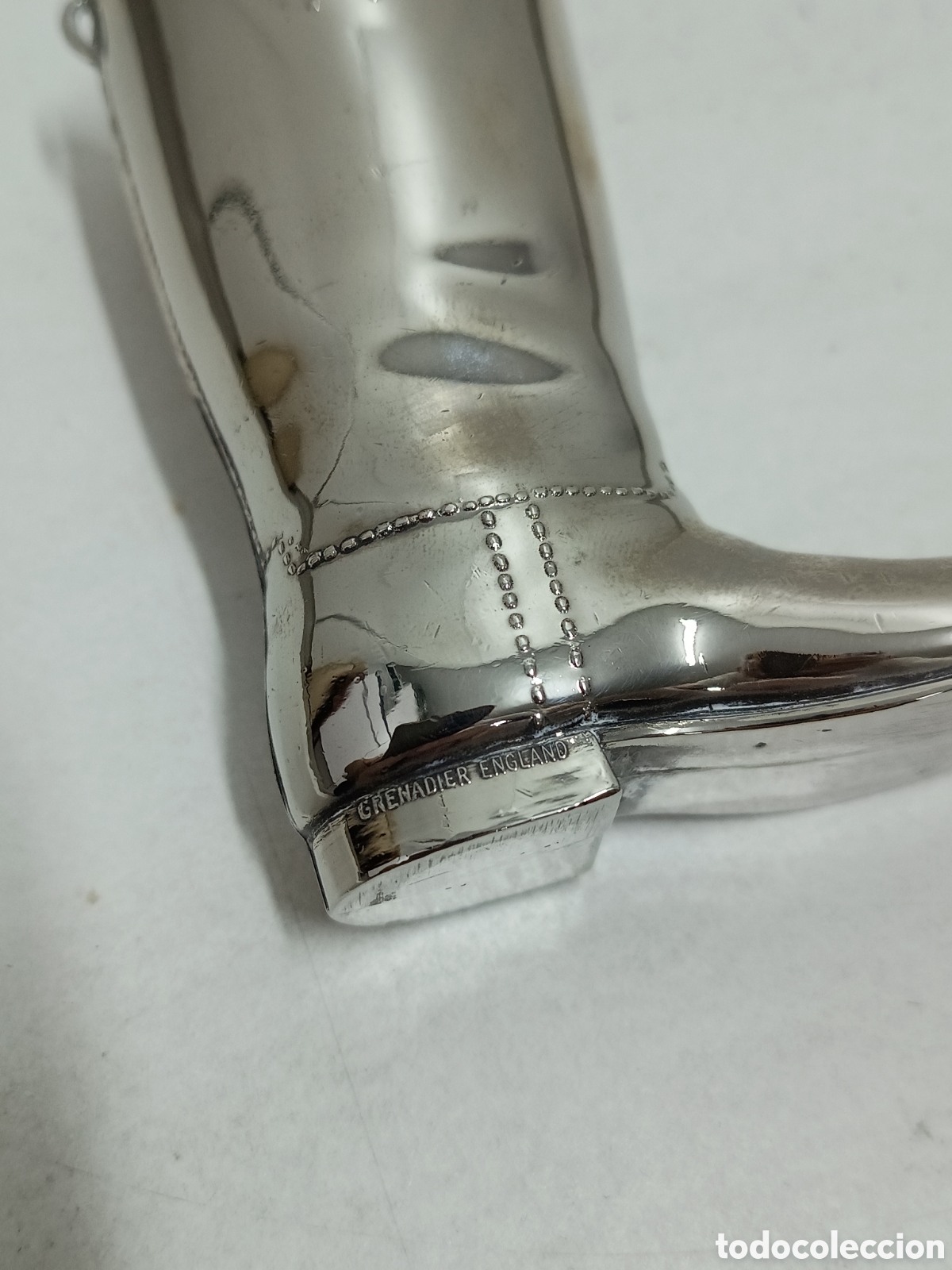 Antiquit&eacute;s: BOTA GRENADIER ENGLAND - BA&Ntilde;ADA EN PLATA - MEDIDOR ALCOHOL