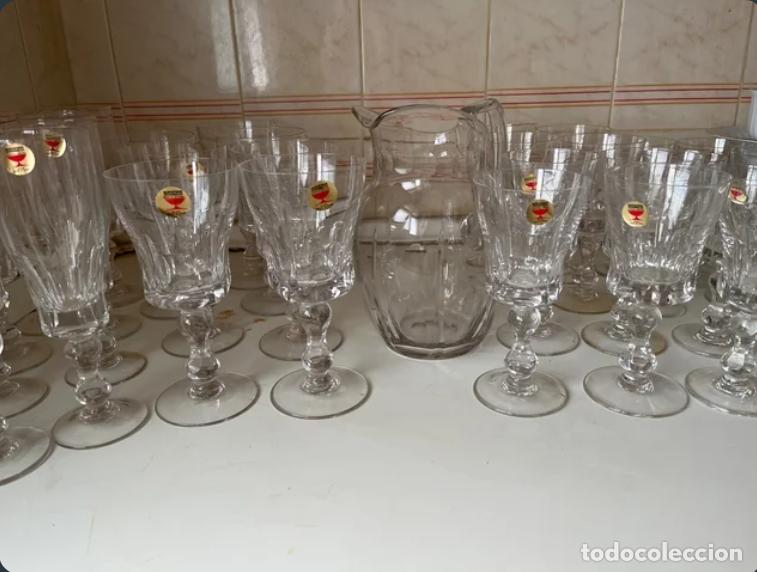 Antig&uuml;edades: Juego Cristal Bohemia Jarra y Copas