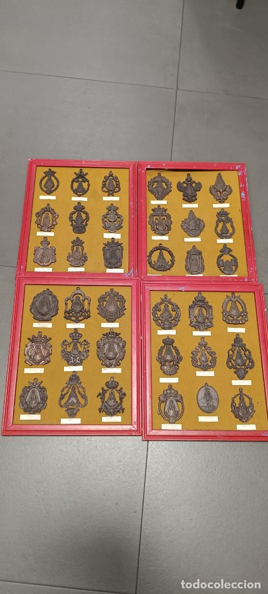 Antig&uuml;edades: ANTIGUOS 4 CUADROS CON 36 MEDALLAS HERMANDADES DEL ROCIO DE ESPA&Ntilde;A, MALAGA, LUCENA, CABRA, VALENCIA