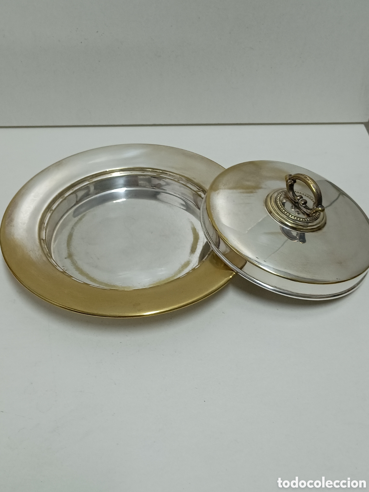 Antig&uuml;edades: LEGUMBRERA MTL BA&Ntilde;ADA EN PLATA - 21,5cm - Foto 2