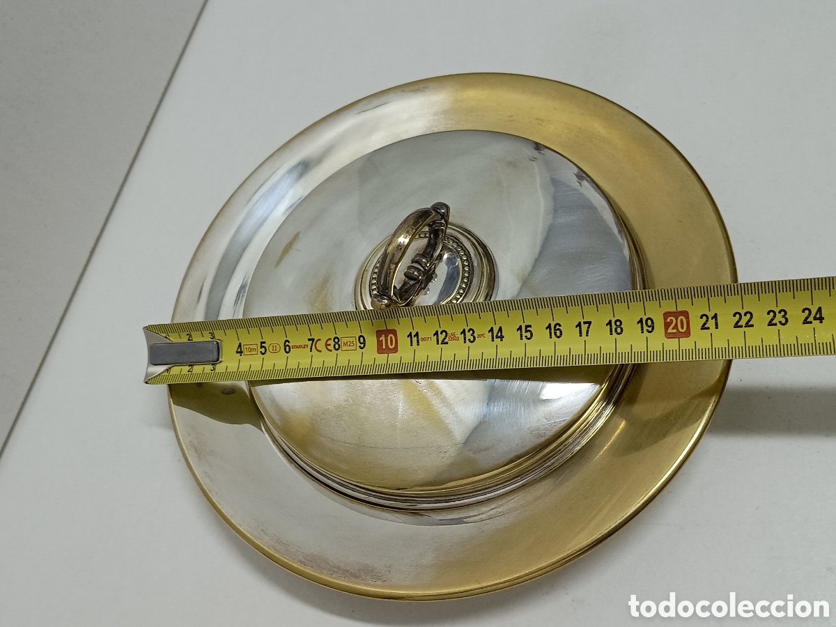 Antig&uuml;edades: LEGUMBRERA MTL BA&Ntilde;ADA EN PLATA - 21,5cm - Foto 3