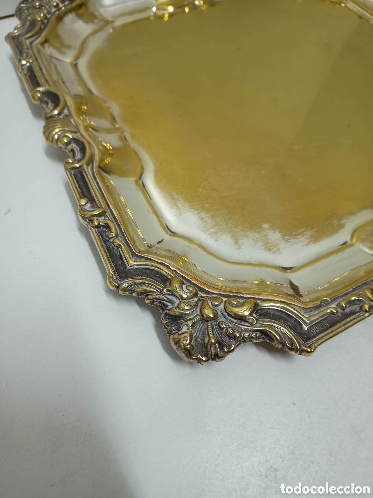 Antig&uuml;edades: BANDEJA DE METAL PLATEADA 30x30cm - Foto 2