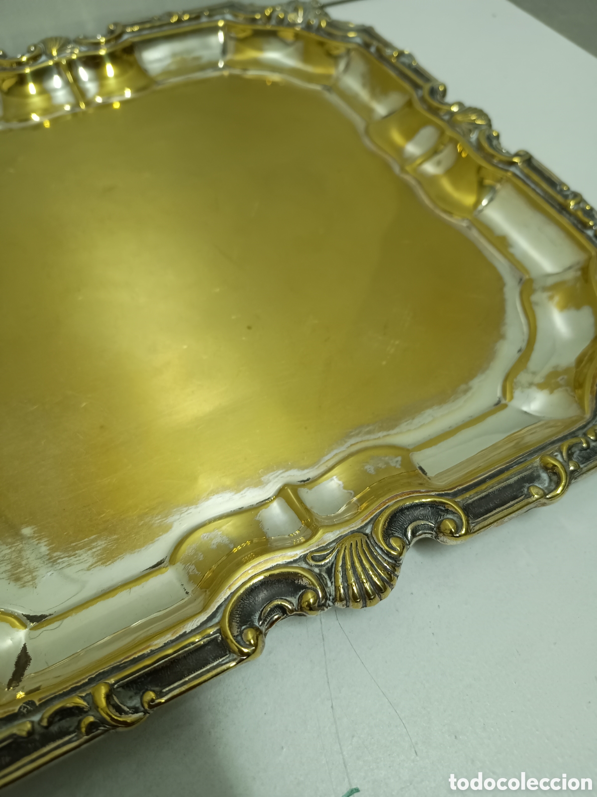 Antig&uuml;edades: BANDEJA DE METAL PLATEADA 30x30cm - Foto 3
