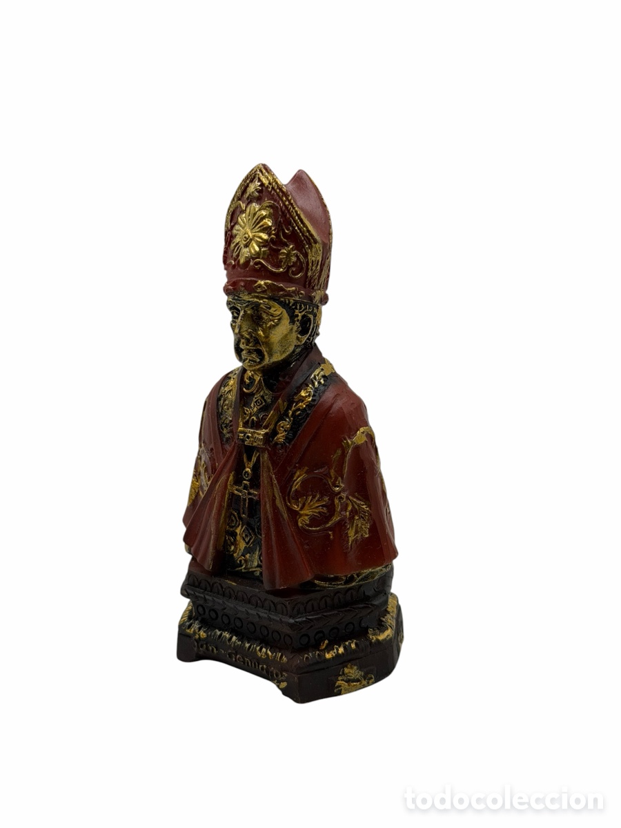 Antiques: Figura de Obispo Policromado