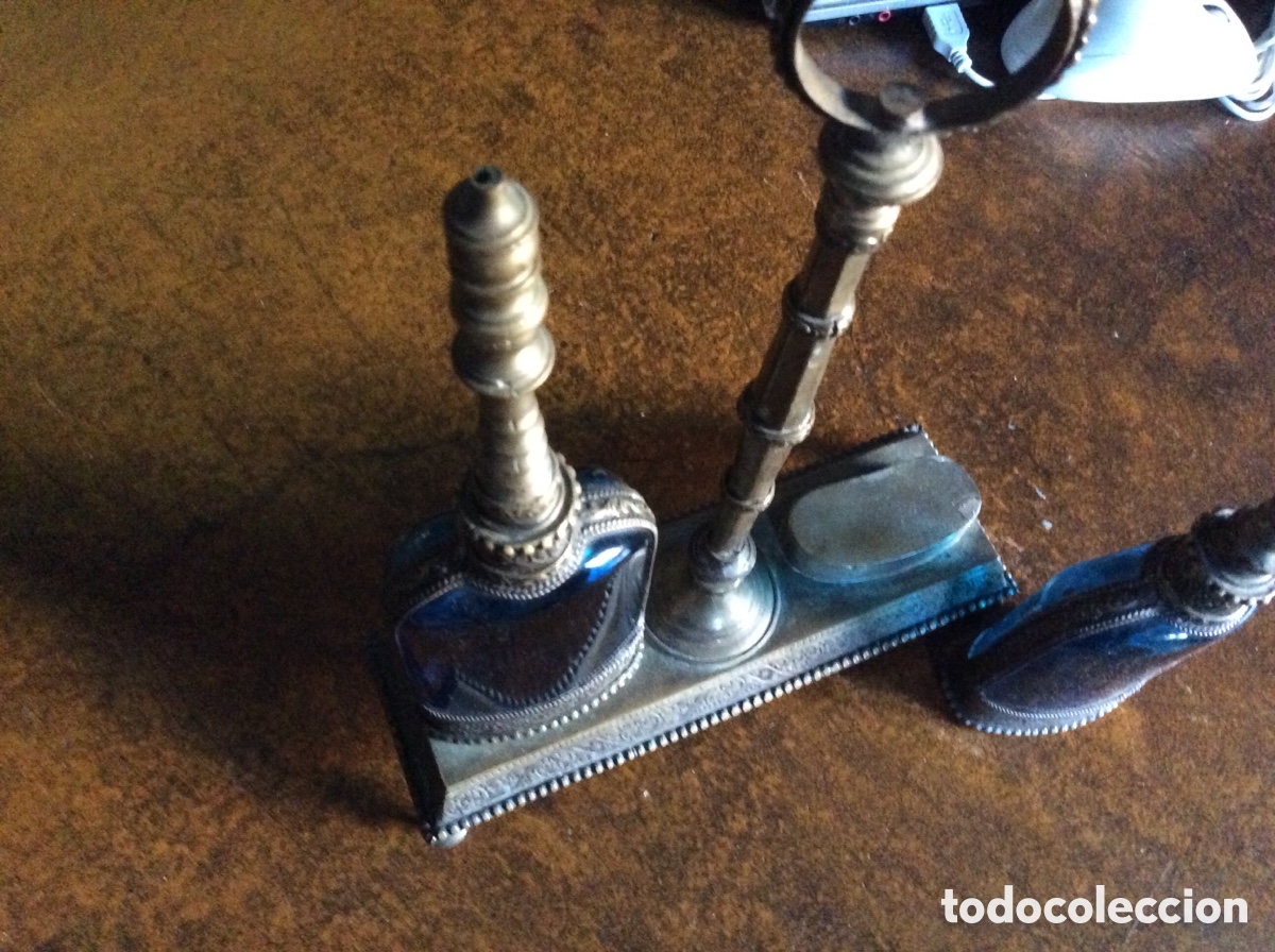 Antig&uuml;edades: Perfumero indu bronce y cristal - Foto 3