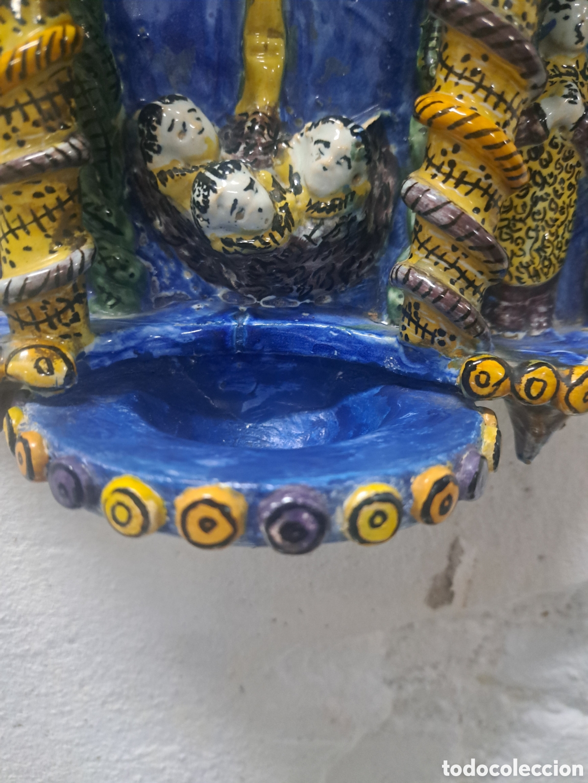 Antig&uuml;edades: Benditera de retablo manises siglo xix - Foto 2