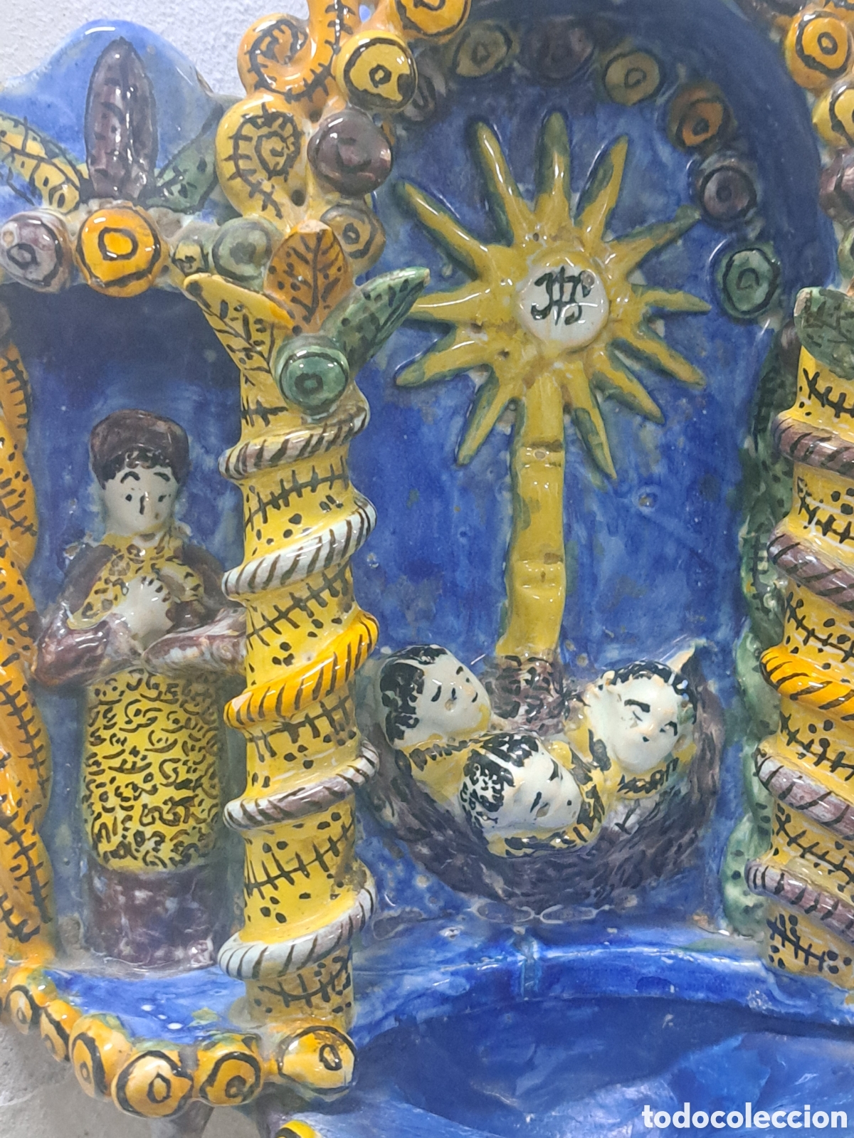Antig&uuml;edades: Benditera de retablo manises siglo xix - Foto 3