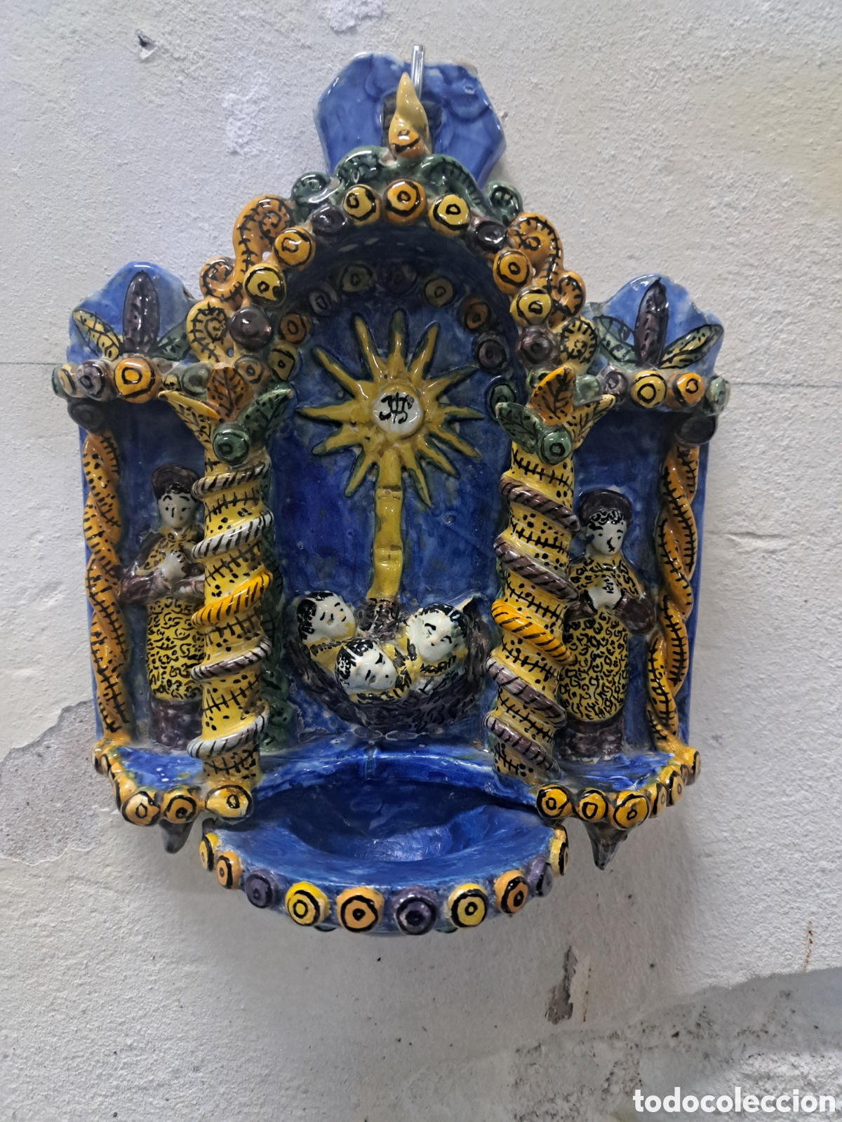 Antig&uuml;edades: Benditera de retablo manises siglo xix - Foto 1
