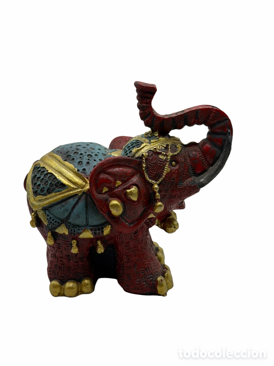 Antiquit&auml;ten: Figura Elefante Policromado
