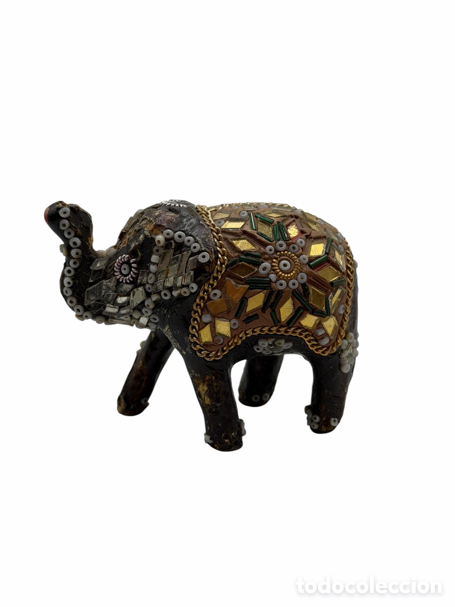 Antiquit&auml;ten: Figura Elefante Policromado