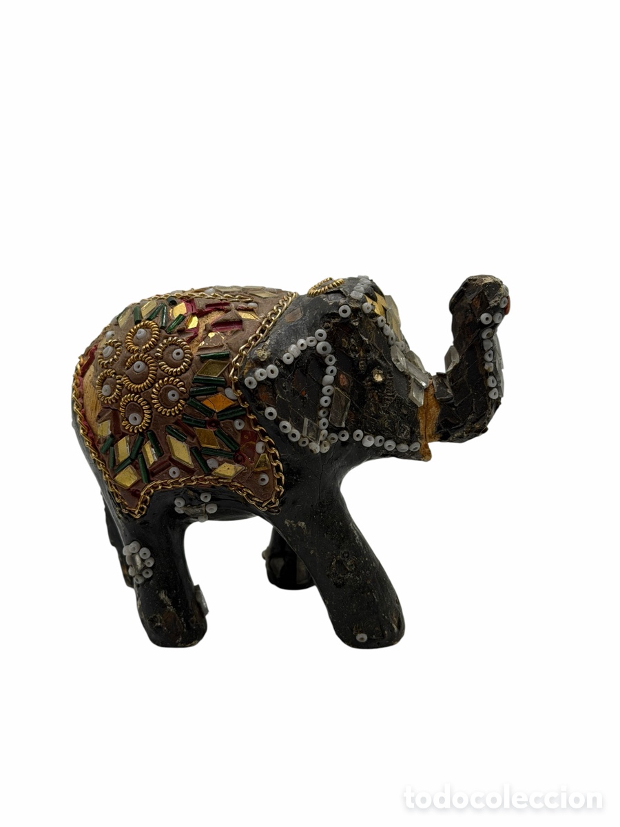 Antiquit&auml;ten: Antigua Figura de Elefante Policromado