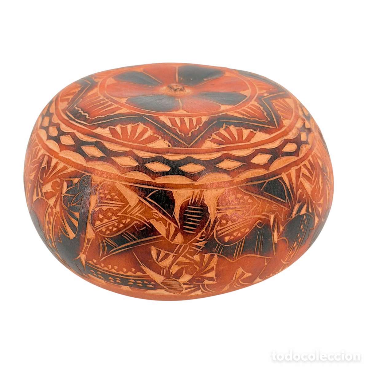 Antiquit&auml;ten: Antigua calabaza decorada a Mano