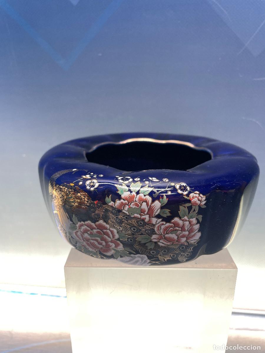 Antig&uuml;edades: Cenicero azul cobalto made in japan 15 cm diametro