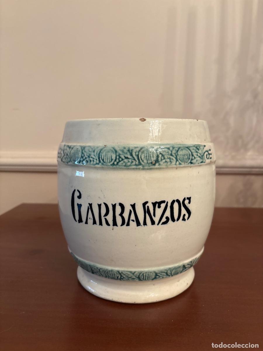 Antig&uuml;edades: Tarro recipiente Garbanzos