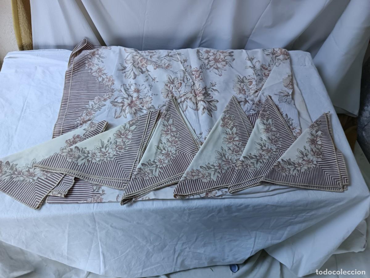 Antig&uuml;edades: Juego de Mantel y Servilletas de Tela, antiguas o vintage