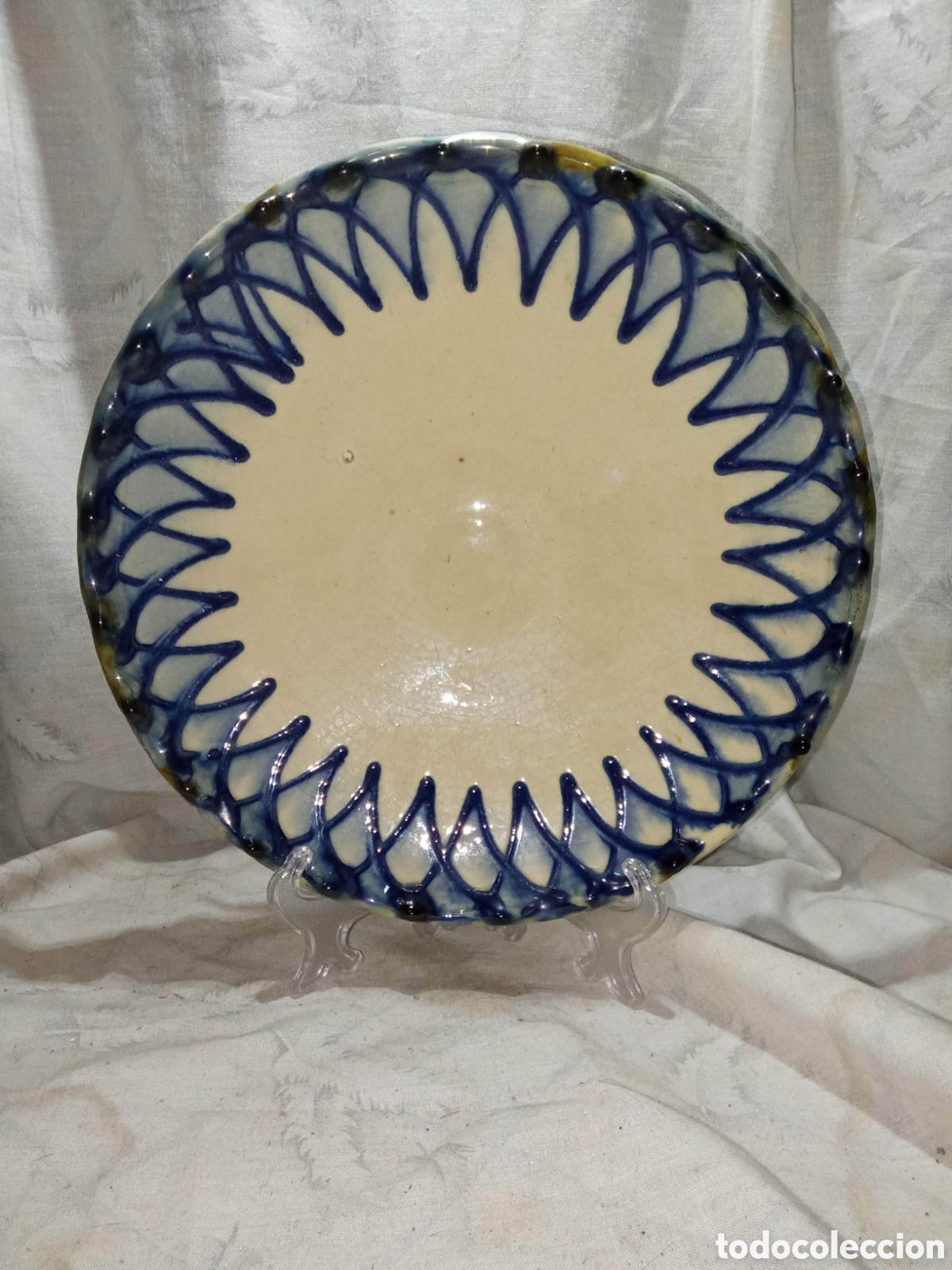 Antig&uuml;edades: PRECIOSO PLATO DE CER&Aacute;MICA VALENCIANO SIGLO XIX O XX