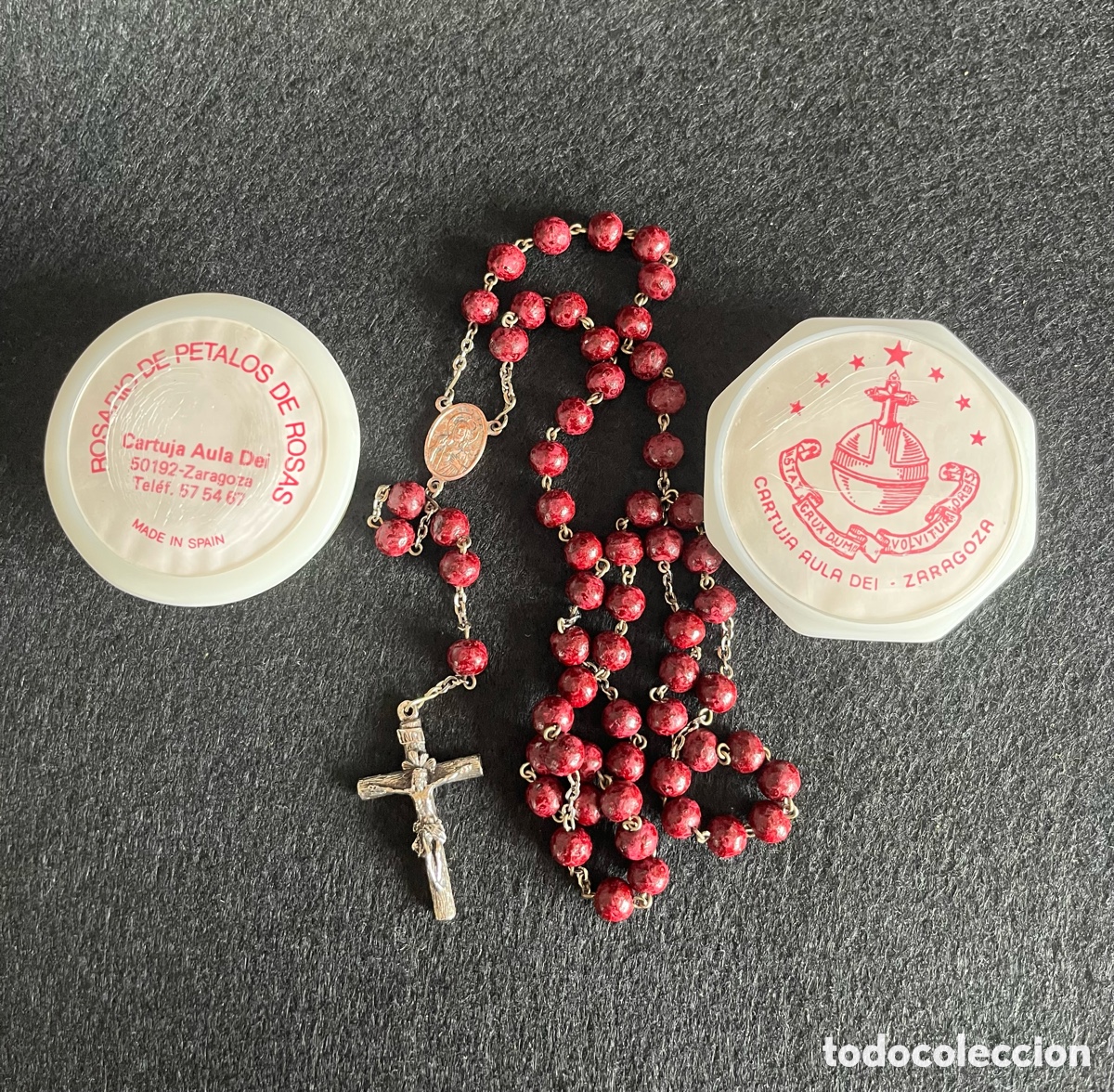 Antig&uuml;edades: Rosario p&eacute;talos de rosa Cartuja Aula Dei Zaragoza
