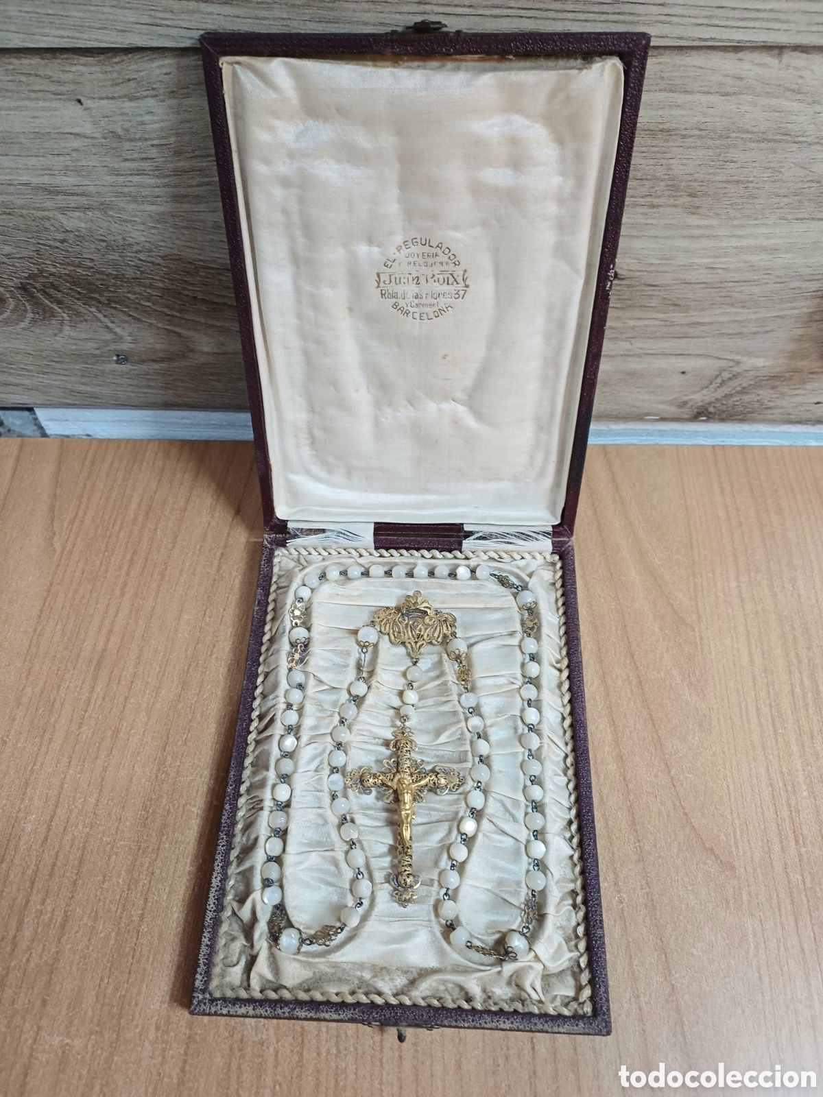 Antig&uuml;edades: ROSARIO FILIGRANA PLATA, BA&Ntilde;O ORO, CUENTAS N&Aacute;CAR, SIGLO XIX,JOYERIA,EL REGULADOR,JUAN BUIX,BARCELONA