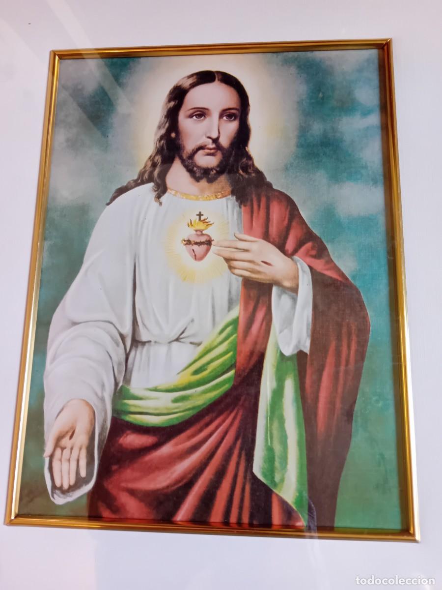 Antig&uuml;edades: Lamina del coraz&oacute;n de Jes&uacute;s d&eacute;cada de los 80 - Foto 2