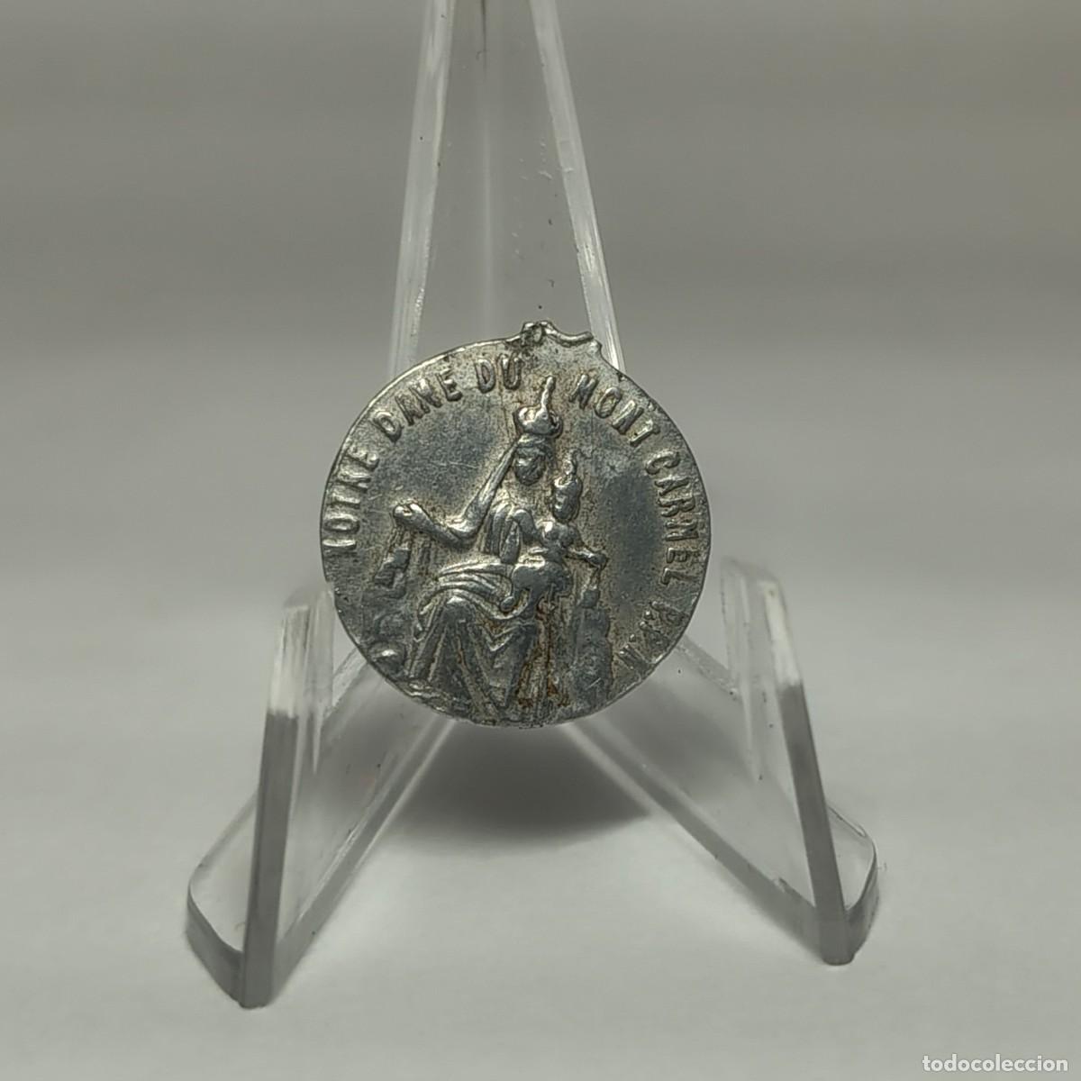Antig&uuml;edades: Medalla religiosa/colgante: Nuestra Se&ntilde;ora del Monte Carmelo y SAGRADO CORAZ&Oacute;N de Jes&uacute;s. M340