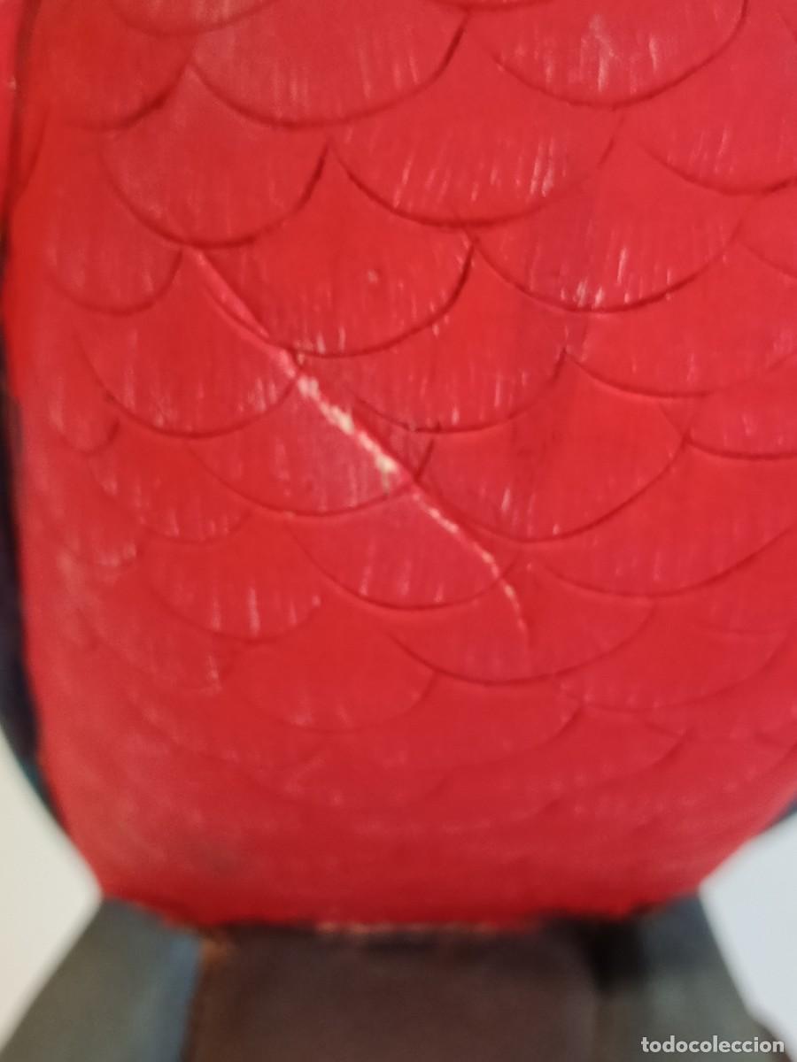 Antig&uuml;edades: TALLA DE LORO EN MADERA DE BALSA. 31 cm - Foto 6