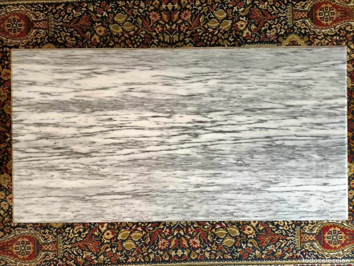 Antig&uuml;edades: Consola antigua de m&aacute;rmol blanco y bronce - Foto 4